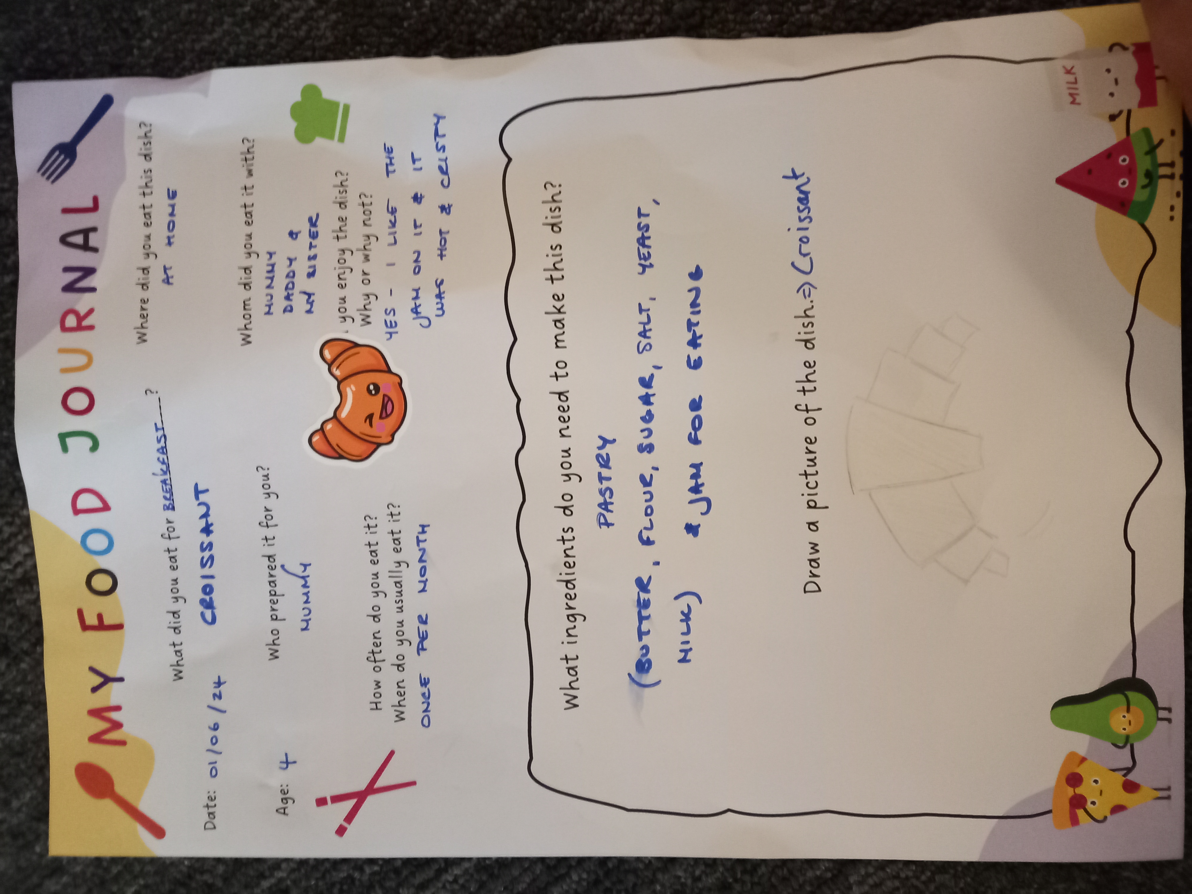 Food Journal - 4 Year Old